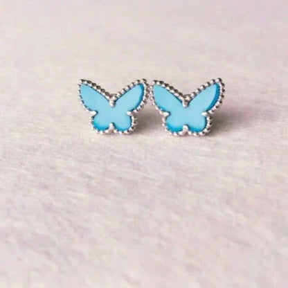 [Vicky]BUTTERFLY TURQUOISE EARRINGS SILVER