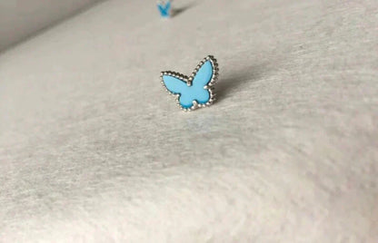 [Vicky]BUTTERFLY TURQUOISE EARRINGS SILVER