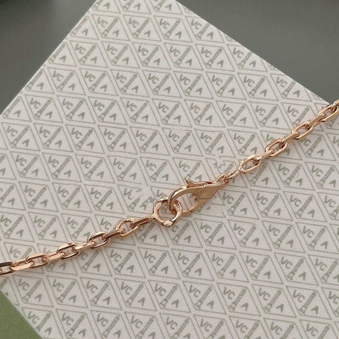 [Vicky]LUCKY SPRING 15 MOTIFS ROSE GOLD NECKLACE