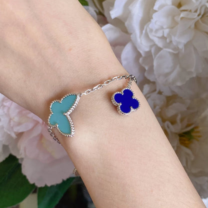 [Vicky]LUCKY SPRING SILVER BRACELET 4 MOTIF