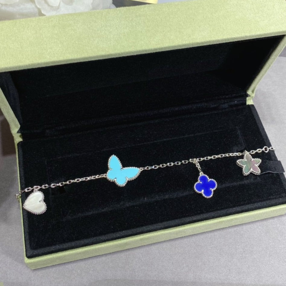 [Vicky]LUCKY SPRING SILBERARMBAND 4 MOTIV