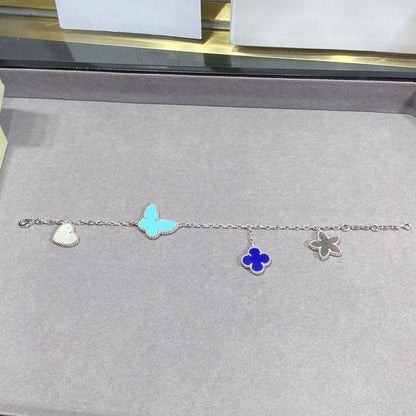 [Vicky]LUCKY SPRING SILVER BRACELET 4 MOTIF