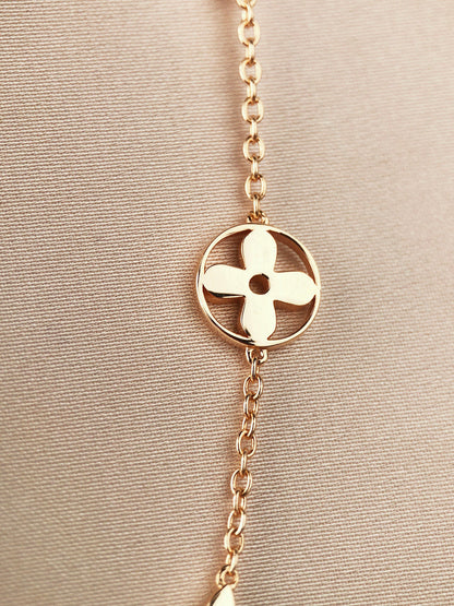 [Vicky]STAR AND SUN 7 MOTIFS GOLD BRACELET