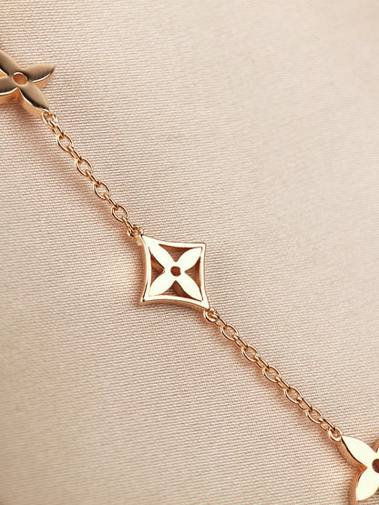 [Vicky]STAR AND SUN 7 MOTIFS GOLD BRACELET