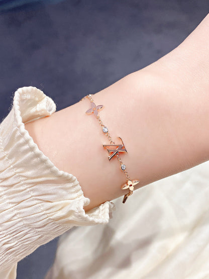 [Vicky]STAR AND SUN 7 MOTIFS GOLD BRACELET