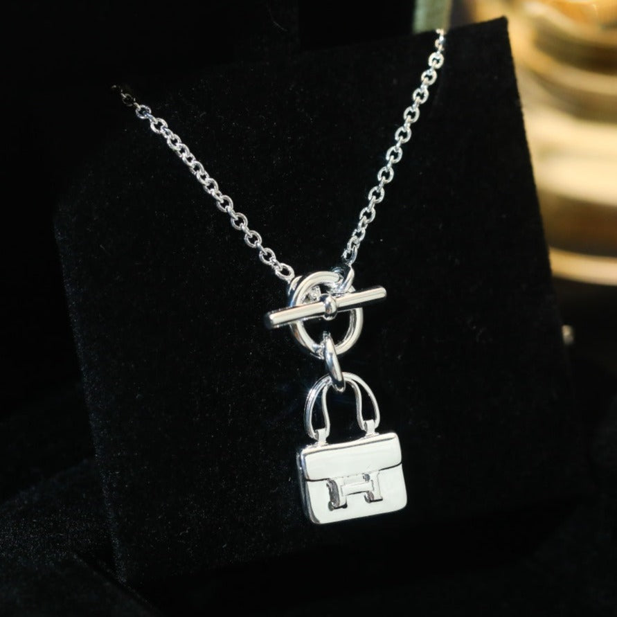 [Vicky]POP H PEDANT SILVER NECKLACE