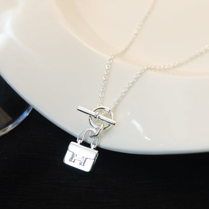 [Vicky]POP H PEDANT SILVER NECKLACE