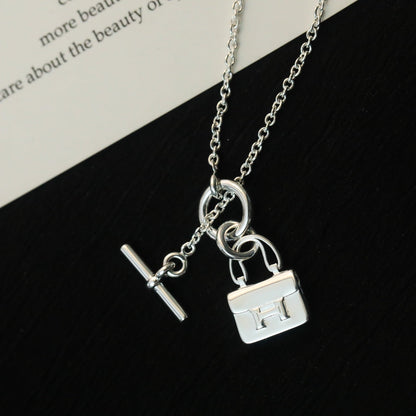 [Vicky]POP H PEDANT SILVER NECKLACE