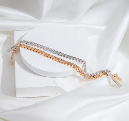 [Vicky]KELLY CHAIN SILVER DIAMOND BRACELET