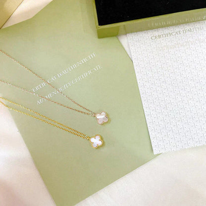 [Vicky]CLOVER MINI 9.5MM WHITE MOTHER-OF-PEARL NECKLACE
