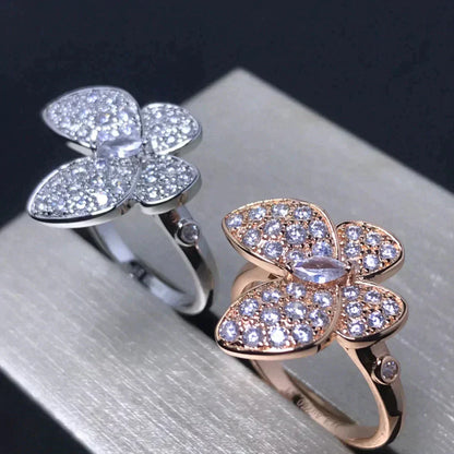 [Vicky]BUTTERFLY PINK GOLD DIAMOND RING