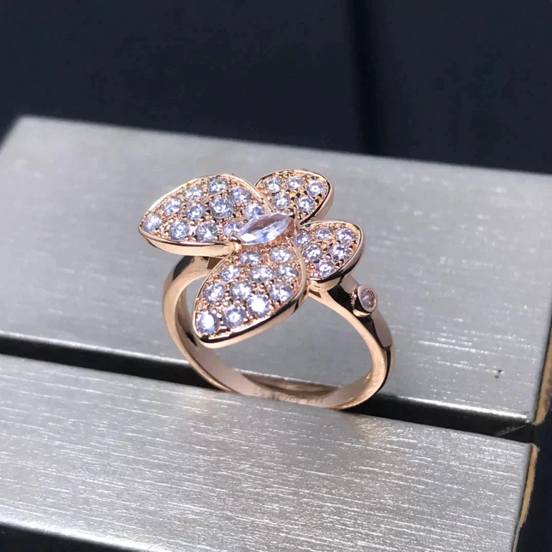 [Vicky]BUTTERFLY PINK GOLD DIAMOND RING