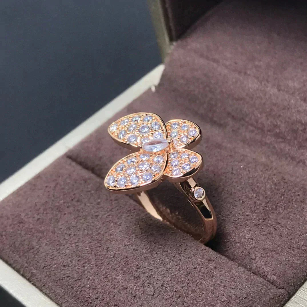 [Vicky]BUTTERFLY PINK GOLD DIAMOND RING