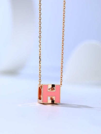 [Vicky]H CAGE PINK GOLD NECKLACE
