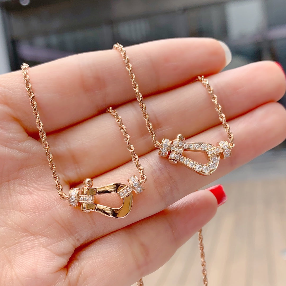 [Vicky]FORCE 10 PINK GOLD DIAMOND NECKLACE