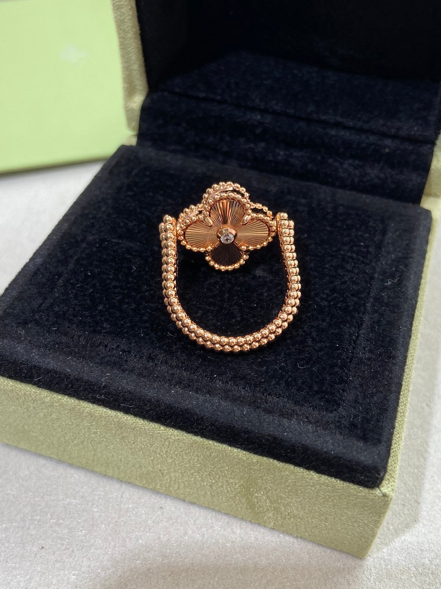 [Vicky]CLOVER RIVERSIBLE ROSE GOLD RING