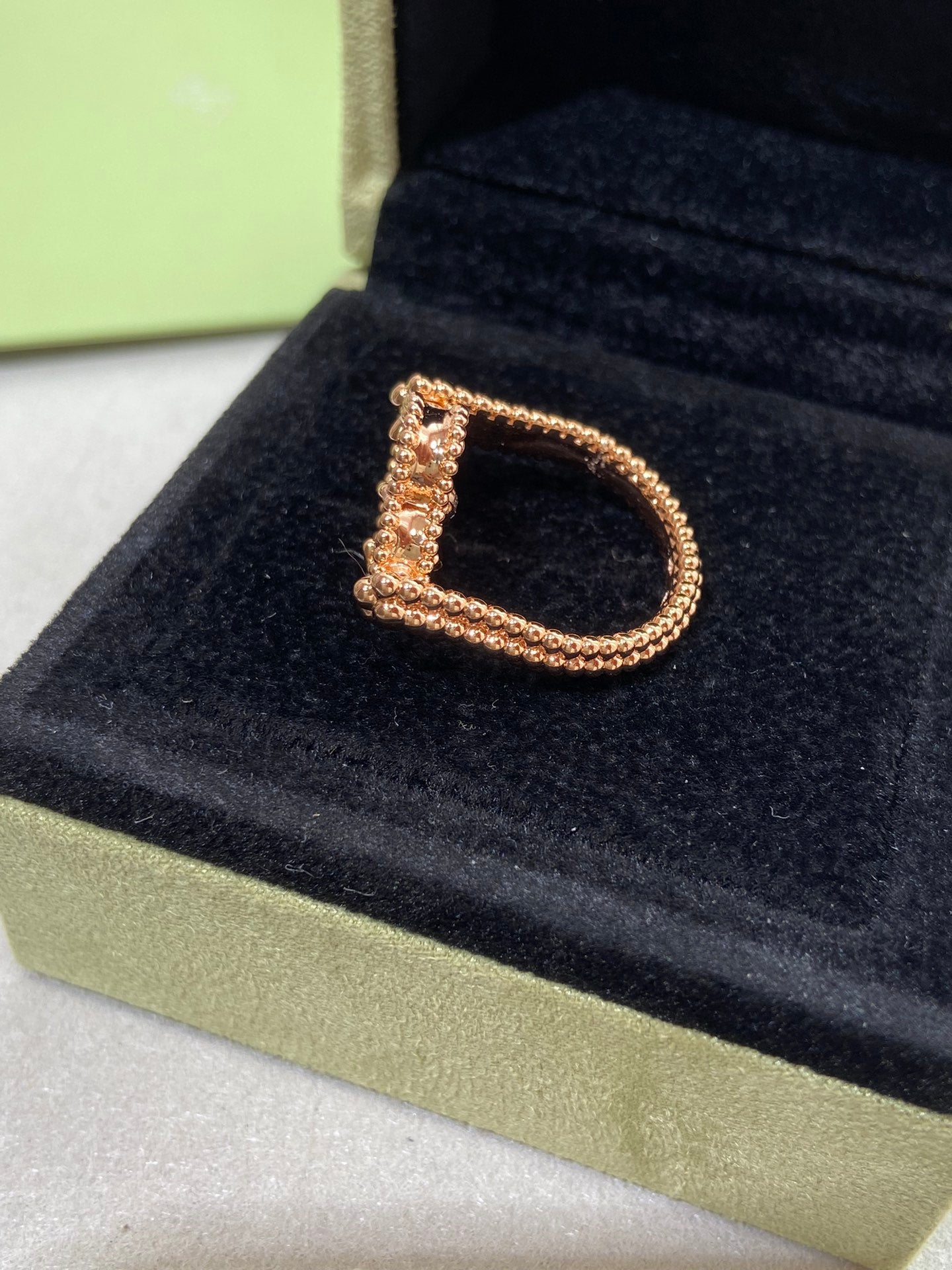 [Vicky]CLOVER RIVERSIBLE ROSE GOLD RING