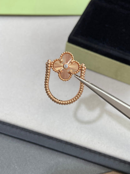 [Vicky]CLOVER RIVERSIBLE ROSE GOLD RING