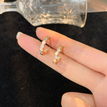 [Vicky]BEE LOVE DIAMOND HOOP EARRINGS