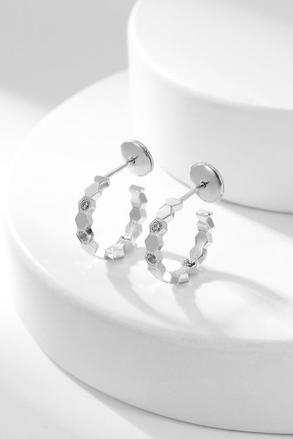 [Vicky]BEE LOVE DIAMOND HOOP EARRINGS