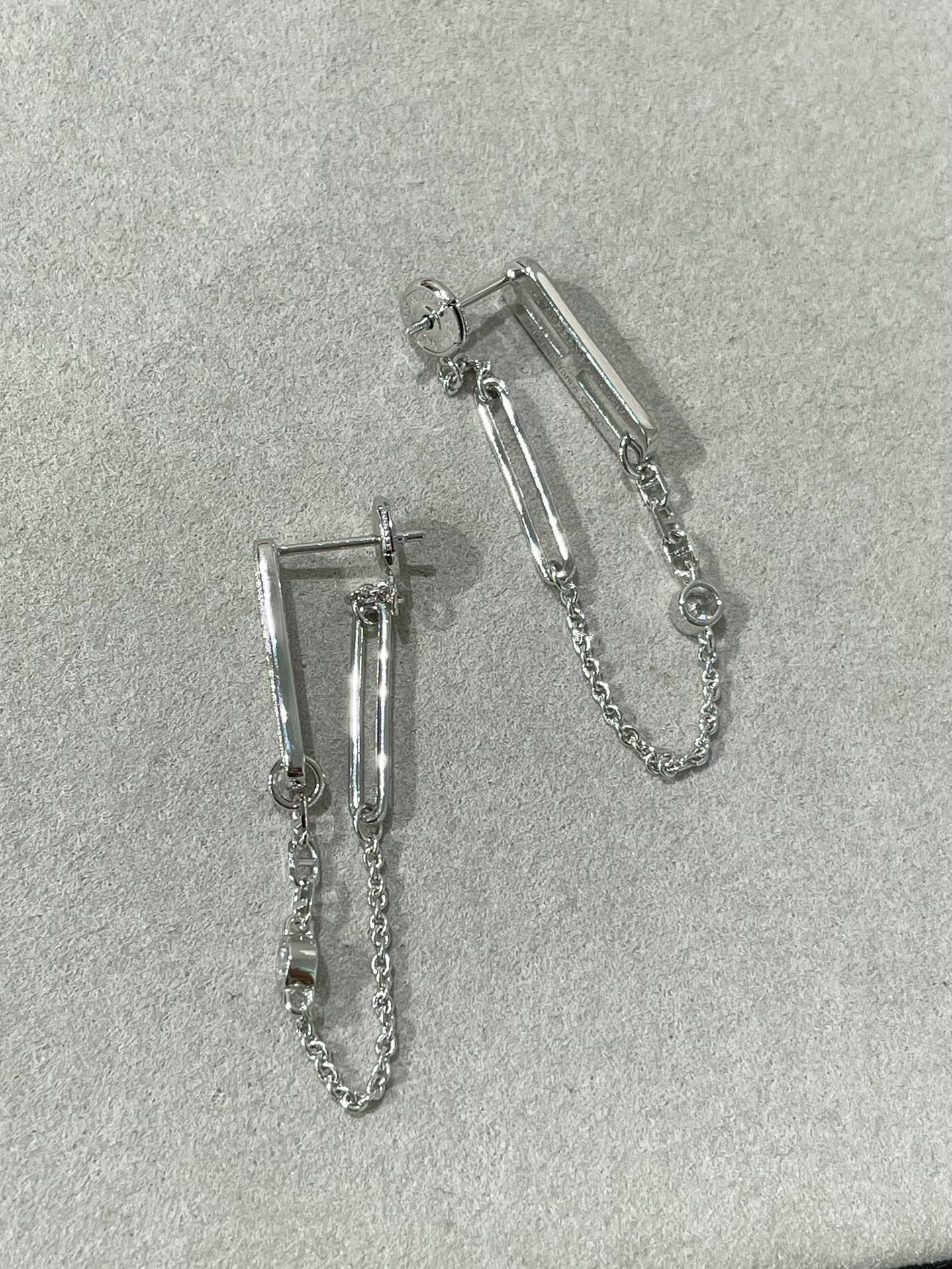 [Vicky]CHAINE CHAOS DIAMOND DROP EARRINGS