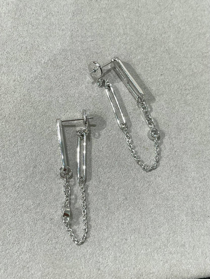 [Vicky]CHAINE CHAOS DIAMOND DROP EARRINGS