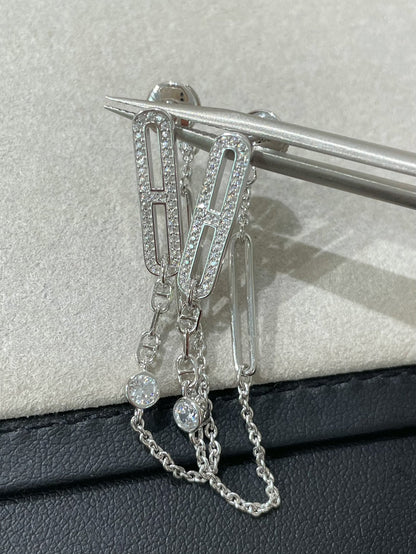[Vicky]CHAINE CHAOS DIAMOND DROP EARRINGS