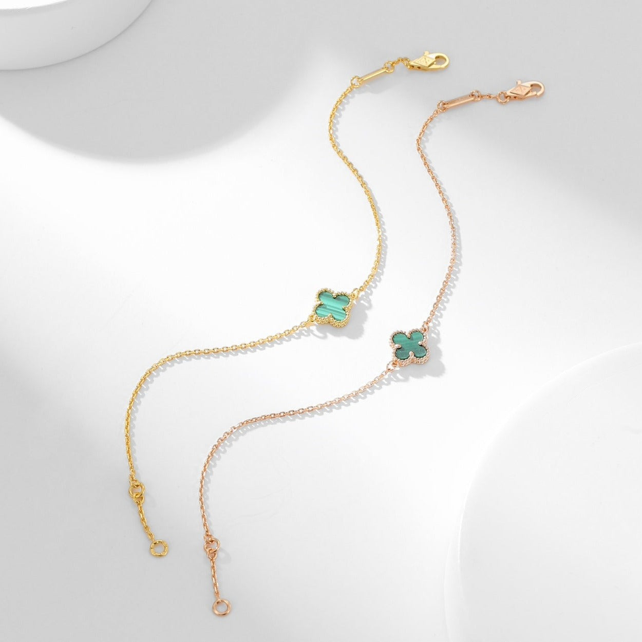 [Vicky]CLOVER BRACELET MALACHITE 1 MOTIF