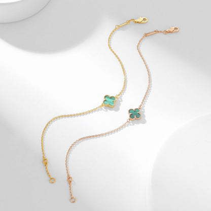 [Vicky]CLOVER BRACELET MALACHITE 1 MOTIF