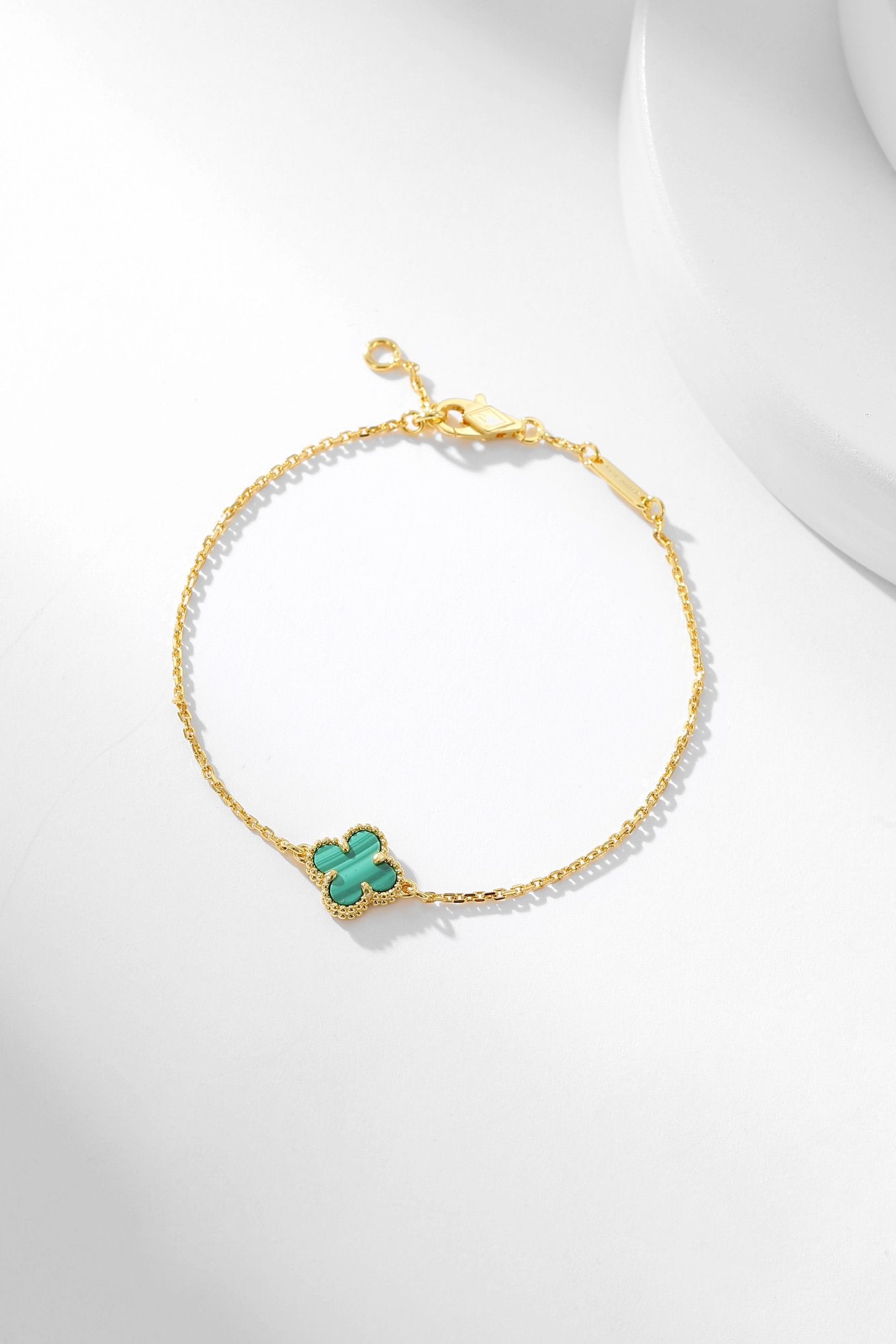 [Vicky]CLOVER BRACELET MALACHITE 1 MOTIF