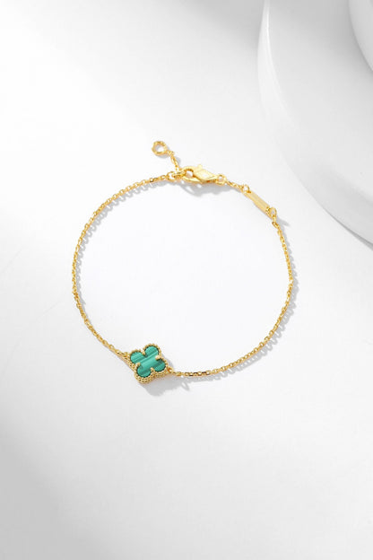 [Vicky]CLOVER BRACELET MALACHITE 1 MOTIF