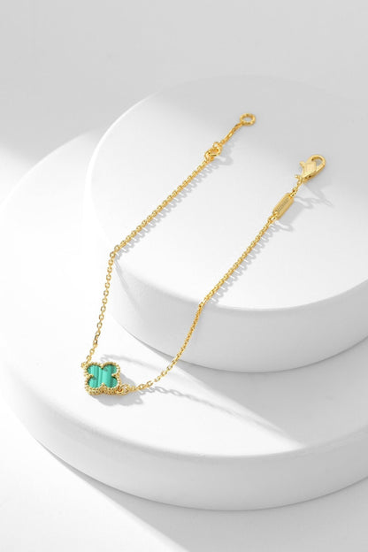 [Vicky]CLOVER BRACELET MALACHITE 1 MOTIF
