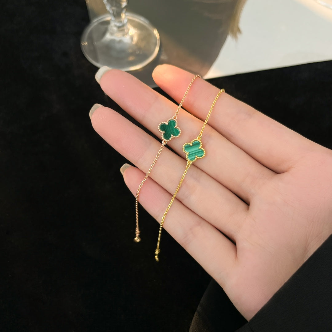 [Vicky]CLOVER BRACELET MALACHITE 1 MOTIF