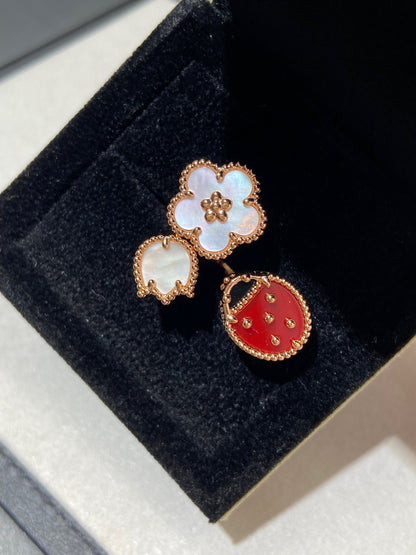 [Vicky]LUCKY 3 MOTIF ROSE GOLD RING