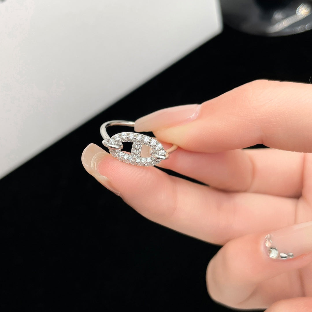 [Vicky]RONDE SMALL SILVER DIAMOND RING