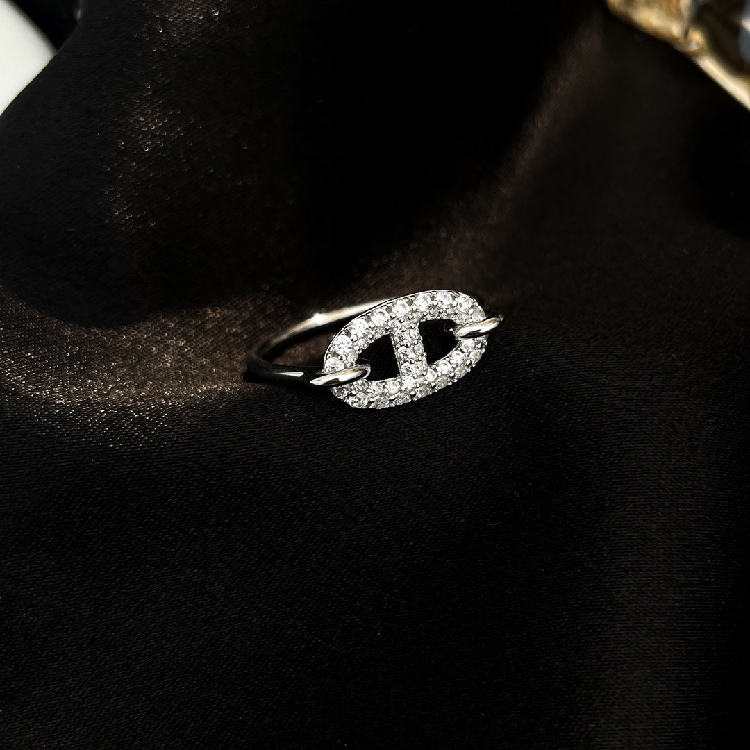 [Vicky]RONDE SMALL SILVER DIAMOND RING