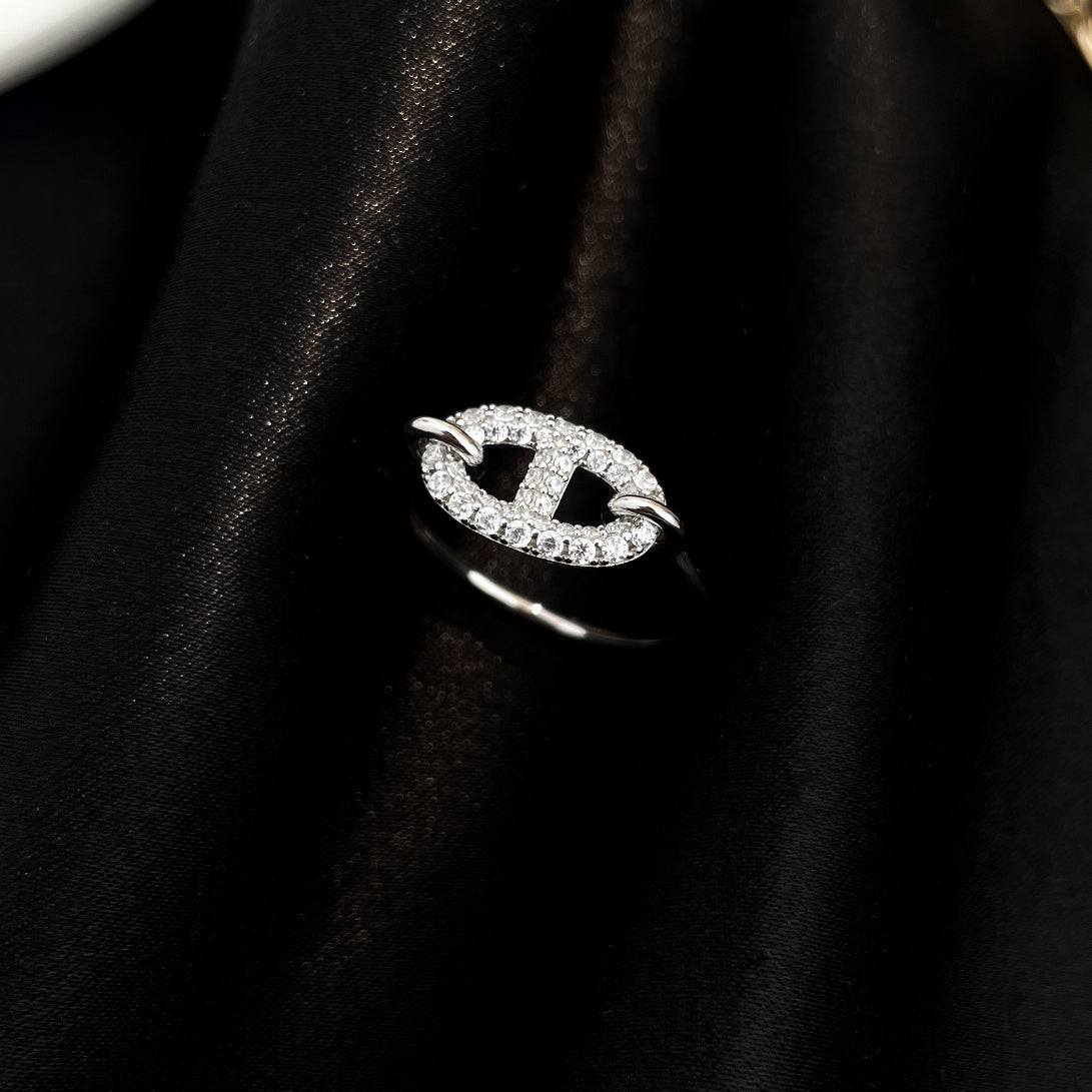 [Vicky]RONDE SMALL SILVER DIAMOND RING