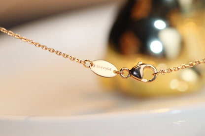 [Vicky]JEUX MALACHITE 1 DIAMOND PINK GOLD NECKLACE