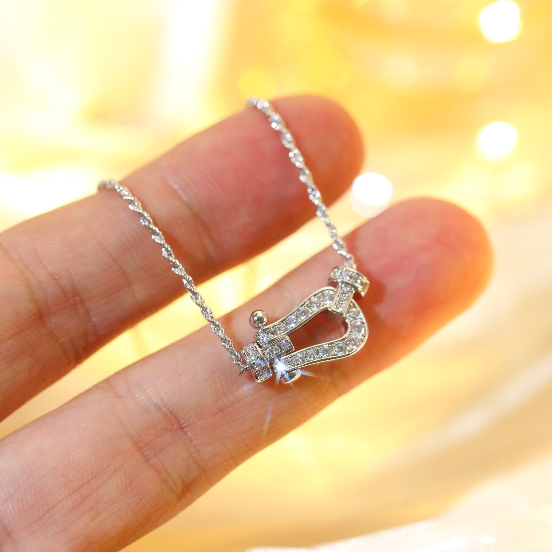 [Vicky]FORCE 10 DIAMOND SILVER NECKLACE MINI MODEL