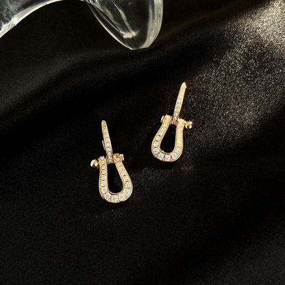 [Vicky]FORCE 10 FULL DIAMOND DROP EARRINGS MEDIUM MODEL