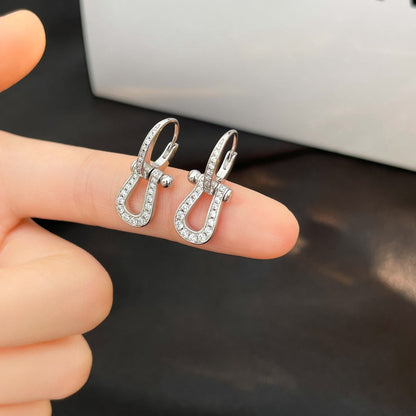 [Vicky]FORCE 10 FULL DIAMOND DROP EARRINGS MEDIUM MODEL