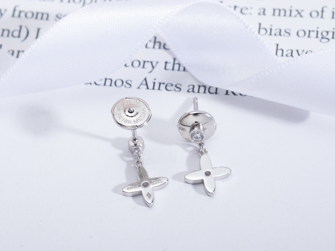 [Vicky]VIDYLLE SILVER DIAMOND MINI DROP EARRINGS