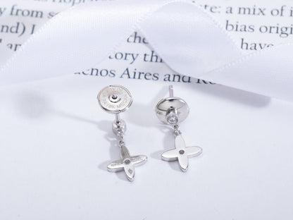 [Vicky]VIDYLLE SILVER DIAMOND MINI DROP EARRINGS