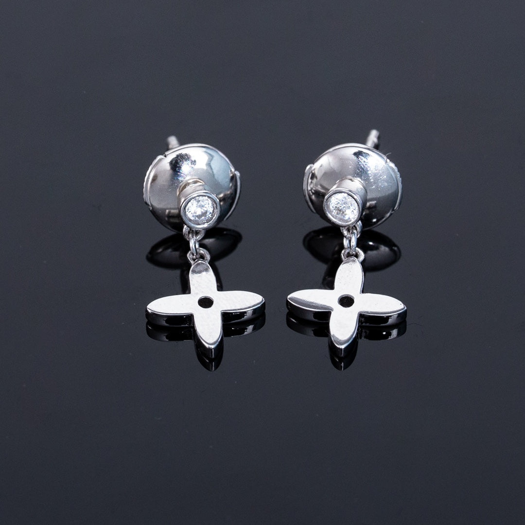 [Vicky]VIDYLLE SILVER DIAMOND MINI DROP EARRINGS