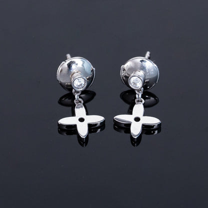 [Vicky]VIDYLLE SILVER DIAMOND MINI DROP EARRINGS