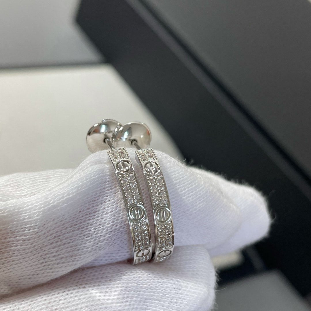 [Vicky]Liebe Diamant Silber Creolen
