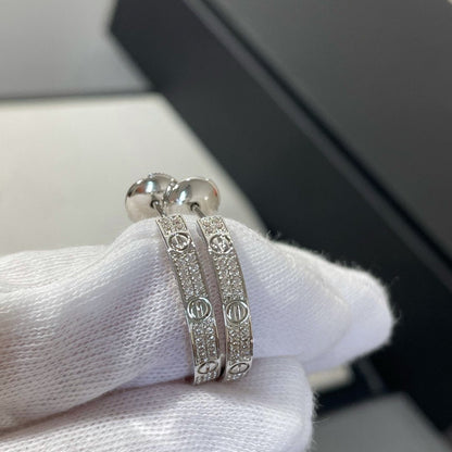 [Vicky]Liebe Diamant Silber Creolen