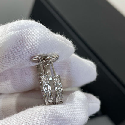[Vicky]Liebe Diamant Silber Creolen