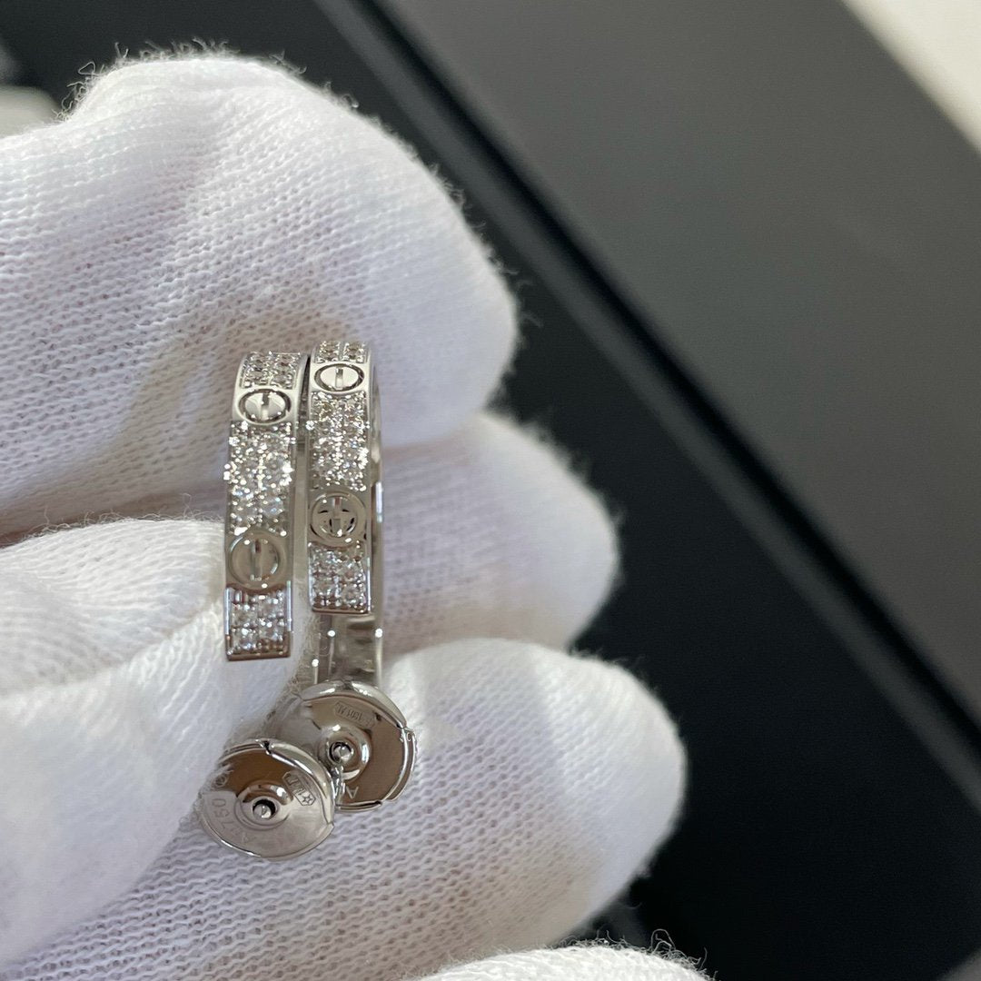 [Vicky]Liebe Diamant Silber Creolen
