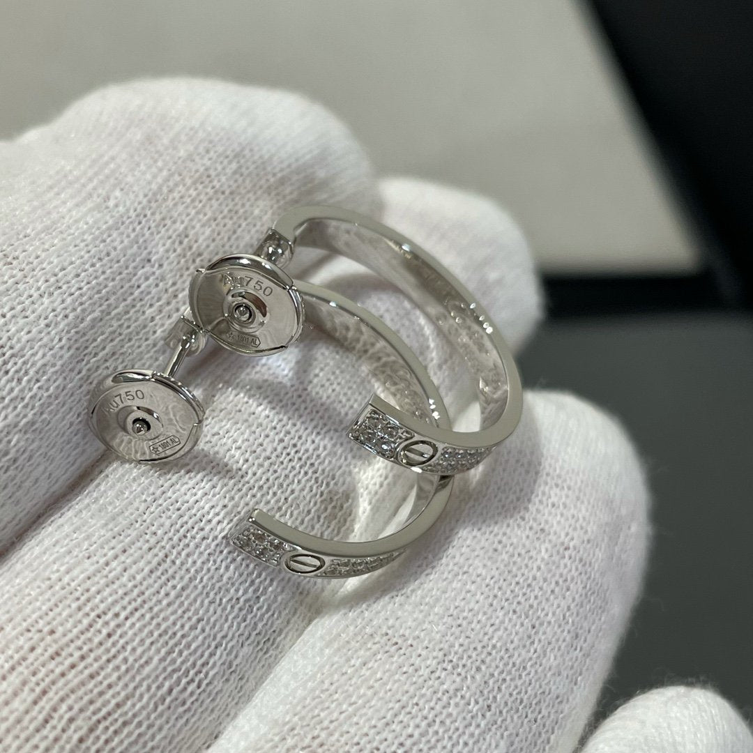[Vicky]Liebe Diamant Silber Creolen